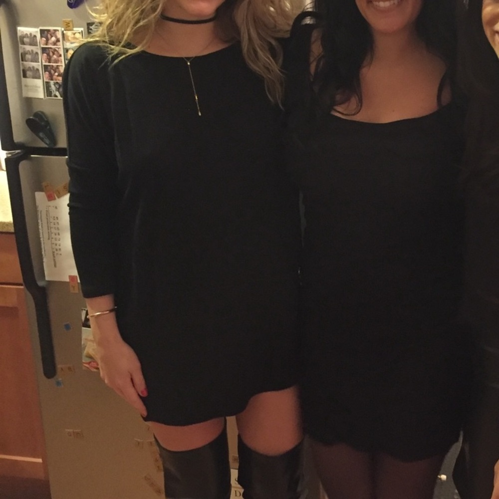 Nasty Gal black open back dress